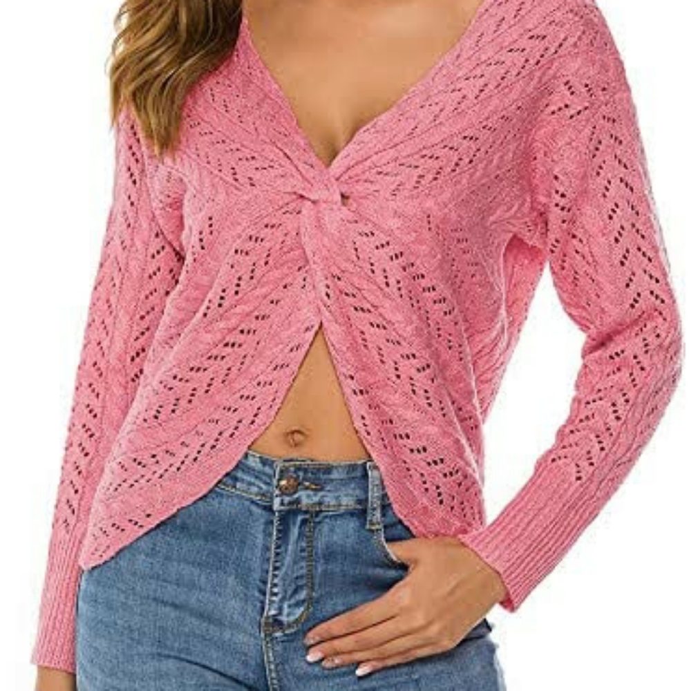 Backless Pullover Crossover Sweater - Picture 2 of 16